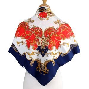 30"x30.5" LAHMY Patricia MULTICOLOR HORSE Equestrian POLYESTER SCARF SHAWL (B46